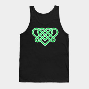 Celtic Eternal Love Knot Romantic Heart Green Design Tank Top